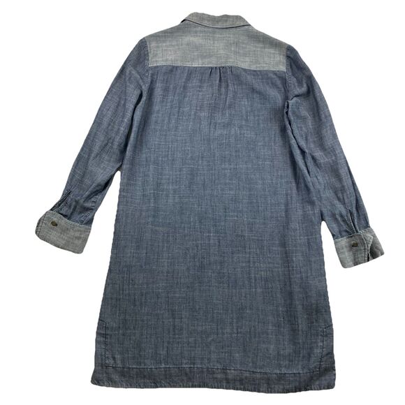Trina Turk Darya Long Sleeve Chambray Dress Linen Blend-M - Picture 12 of 16